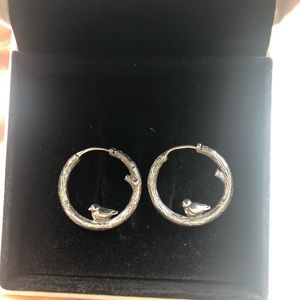 Silver Pandora hoop earings